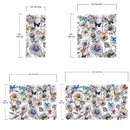 Butterflies in Flower Garden Wall Mural. Retro Black and White Illustration Floral Design.