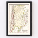 Vintage Map of Chile & La Plata 1832