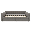 Upholstered Platform Bed With USB Charging And 2 Storage Drawers