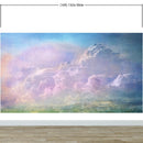 Cloudy Sky View Wall Mural. Abstract Grunge, Scratches and Grainy Design. Peel and Stick Wallpaper.