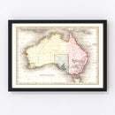 Vintage Map of Australia 1832