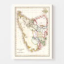 Vintage Map of Van Diemen's Land (Tasmania) 1832