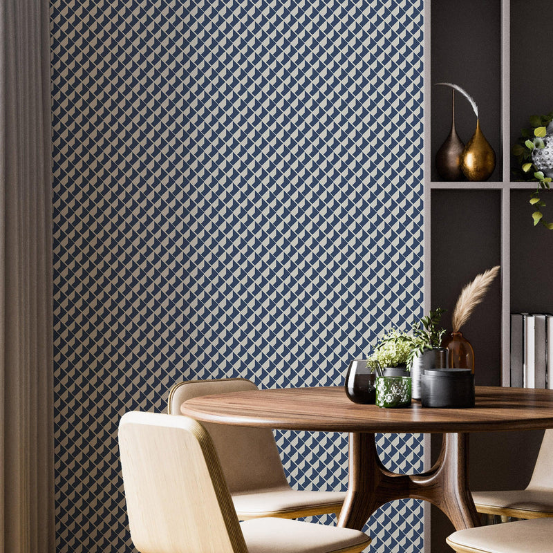 Modern Geometric Shape Pattern Wall Mural. Minimalist Mosaic Square Box Shape Bauhaus Pattern.