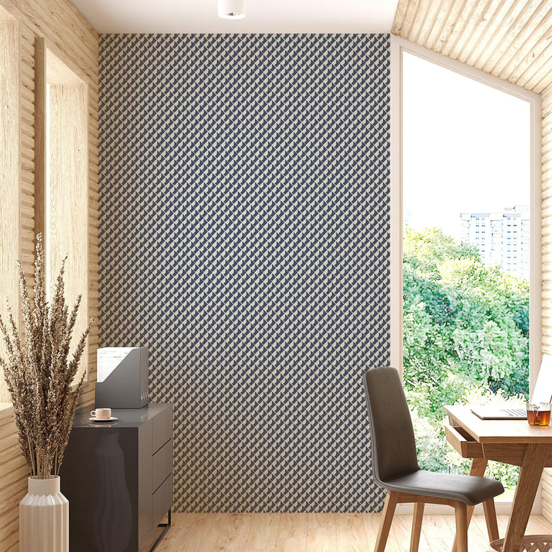 Modern Geometric Shape Pattern Wall Mural. Minimalist Mosaic Square Box Shape Bauhaus Pattern.