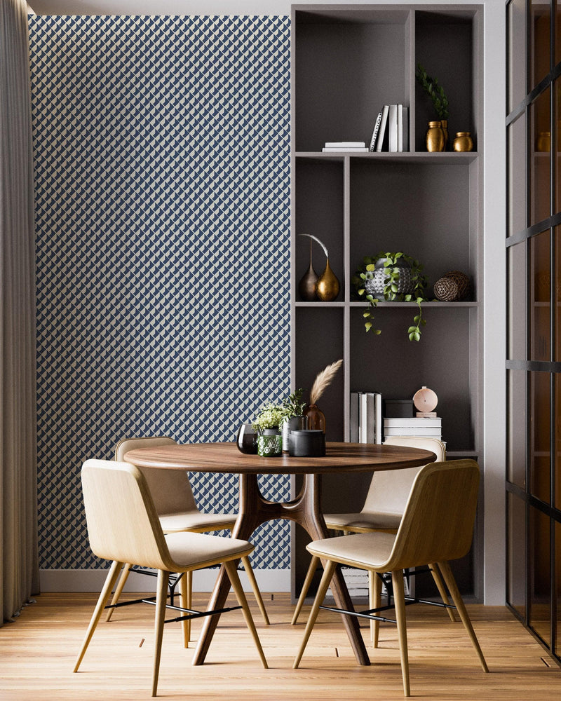 Modern Geometric Shape Pattern Wall Mural. Minimalist Mosaic Square Box Shape Bauhaus Pattern.