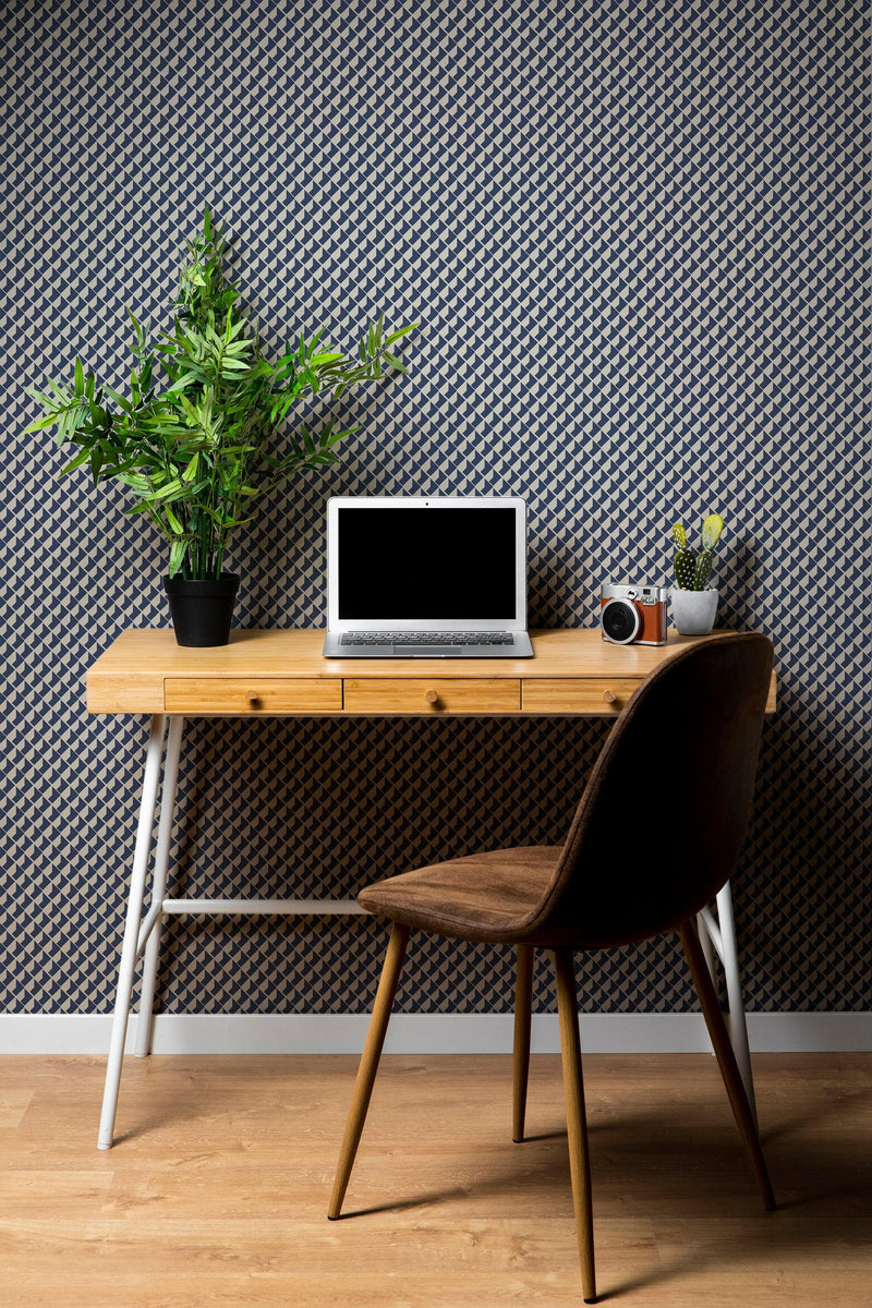 Modern Geometric Shape Pattern Wall Mural. Minimalist Mosaic Square Box Shape Bauhaus Pattern.