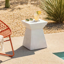 Antique-Textured Magnesium Oxide Outdoor Side Table by HouseOfZazla
