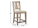 Paxton Place - Counter Chair With Upholstered Seat (Set of 2) - Dovetail Gray