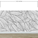 Banana Leaves Wallpaper, Palm Leaves Line Art Pattern Peel and Stick Wall Mural.