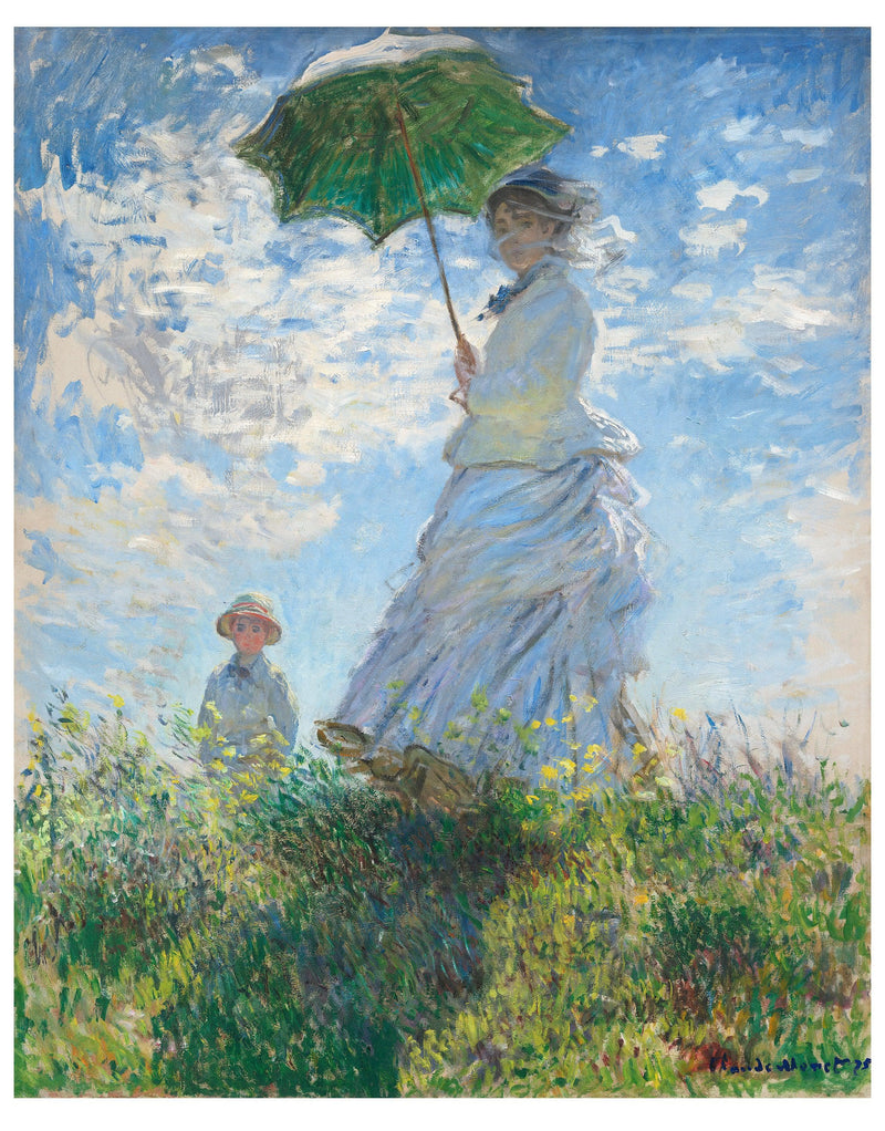 Monet Painting Wall Mural. Woman with a Parasol, Madame Monet and Her Son (1875) Painting.