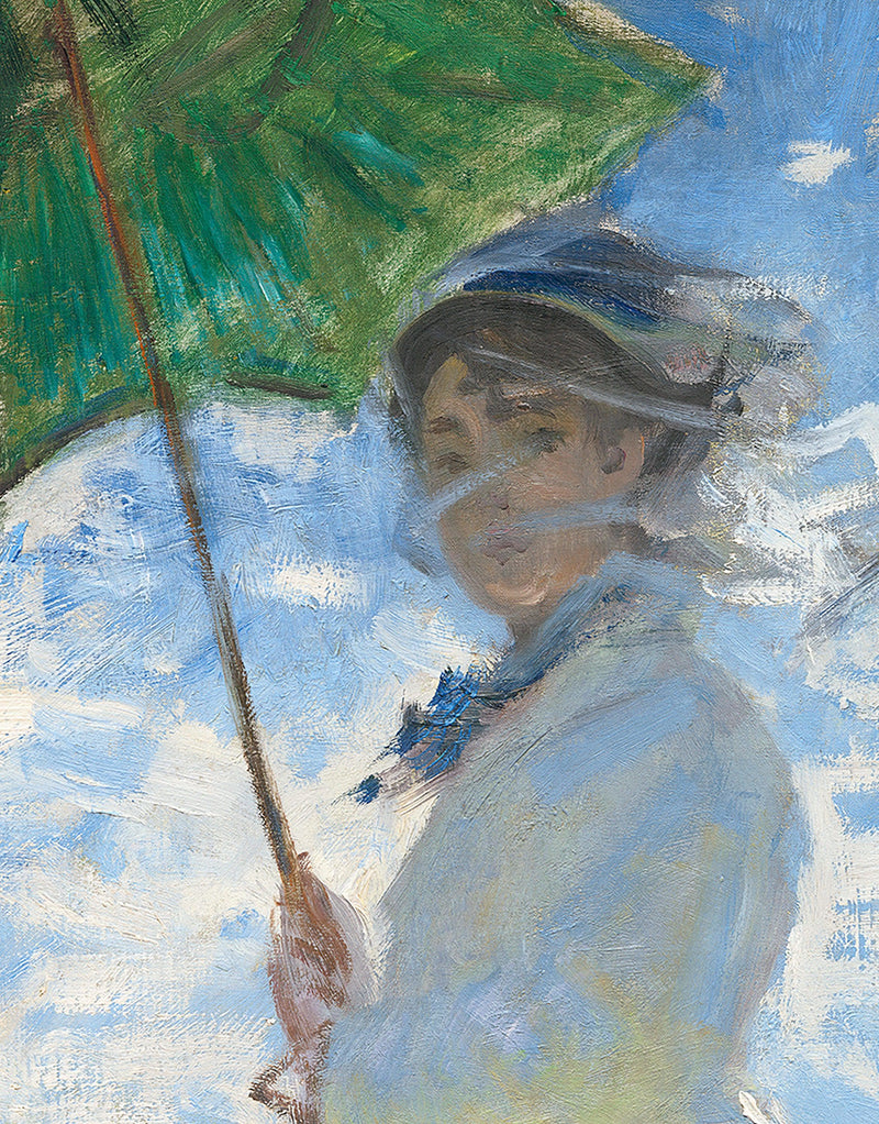 Monet Painting Wall Mural. Woman with a Parasol, Madame Monet and Her Son (1875) Painting.