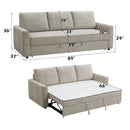 Leira - Linen Pull Out Sleeper Sofa - Beige by Unique Piece Furniture