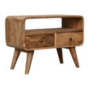 Mini Curved Media Unit - Oak by HouseOfZazla