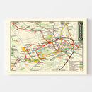 Vintage Map of the Underground Railways of London 1912