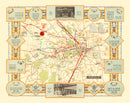 Vintage Map of How To Get To Wembley 1922