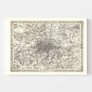 Vintage Map of London, England 1886