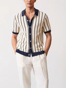 Striped Button Down Short Sleeve Shirt