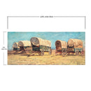 Western Cowboy Theme Wall Mural Decor. Study of Covered Wagons by Samuel Colman. Painting Artwork. Peel and Stick Wallpaper.