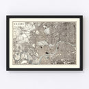 Vintage Map of London, England 1893