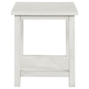 Payne Wood End Table with Shelf Distressed White