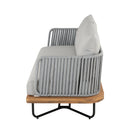 Lucca Outdoor Acacia Wood Rope Woven Sofa Sectional Set