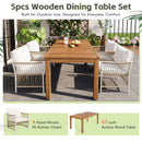 TOPMAX Patio 5pcs Wooden Dining Table Set by HouseOfZazla