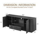 Modern Wavy TV Stand Rounded Sideboard With Storage Cabinet