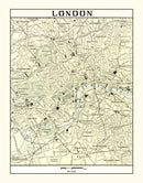 Vintage Map of London, England 1901