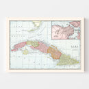 Vintage Map of Cuba 1901