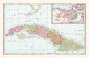 Vintage Map of Cuba 1901