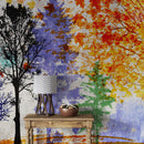 Forest Trees Wall Mural. Abstract Color Print. Peel and Stick Wallpaper / Removable Wall Mural.