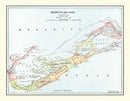 Vintage Map of Bermuda Islands 1901