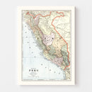 Vintage Map of Peru 1901
