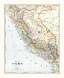 Vintage Map of Peru 1901