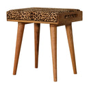 Leopard Tray Style Footstool - Brown Oak by Unique Piece Furniture
