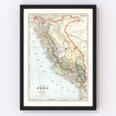 Vintage Map of Peru 1901