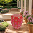13.4' Oversized Resin Dragon Fruit Stool, Multi-Purpose Side Table & Plant Stand by HouseOfZazla