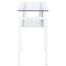 Dyer Rectangular Glass Top Entryway Sofa Console Table White