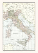 Vintage Map of Italy 1901