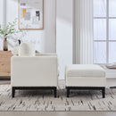 Farmhouse Upholstered Accent Chair With Ottoman, Reversible Lid Coffee Table by Unique Piece Furniture