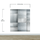 Stainless Steel Metal Grunge Design Wall Mural. Industrial Theme Peel and Stick Wallpaper.