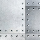 Stainless Steel Metal Grunge Design Wall Mural. Industrial Theme Peel and Stick Wallpaper.