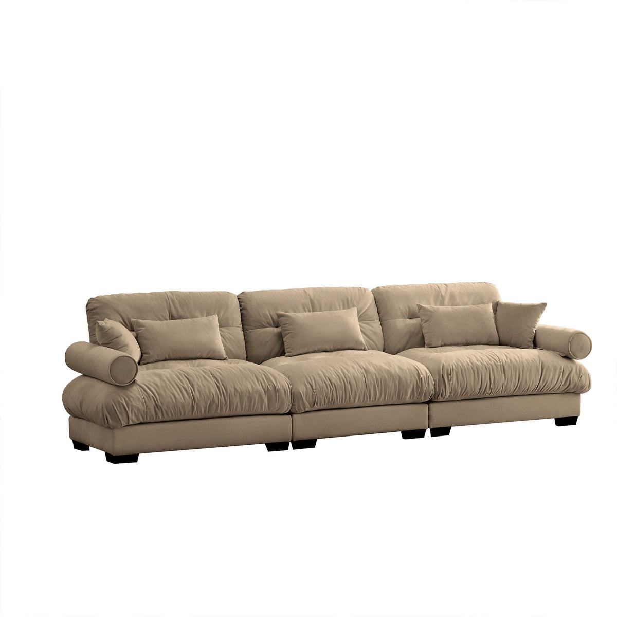 Modern Oversize Sofa With Cloud Like Comfort, Featuring Waist And Throw Pillows, photo 3 of 28