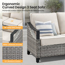 73.4" Wide Outdoor Wicker Sofa
