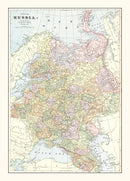 Vintage Map of Russia 1901