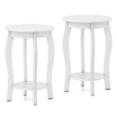 Set of 2 15 Inch 2-Tier Round End Table with Storage Shelf by LJGDeals