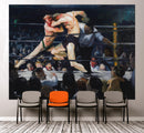 Boxing Match Painting Artwork Wall Mural. Stag at Sharkey's (1909) painting by George Wesley Bellows.