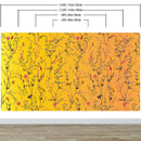 Botanical Flower Garden With Yellow Orange Background Wall Mural. Blossom Flower Decor.