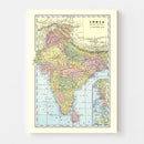 Vintage Map of India 1901