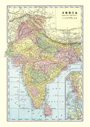 Vintage Map of India 1901